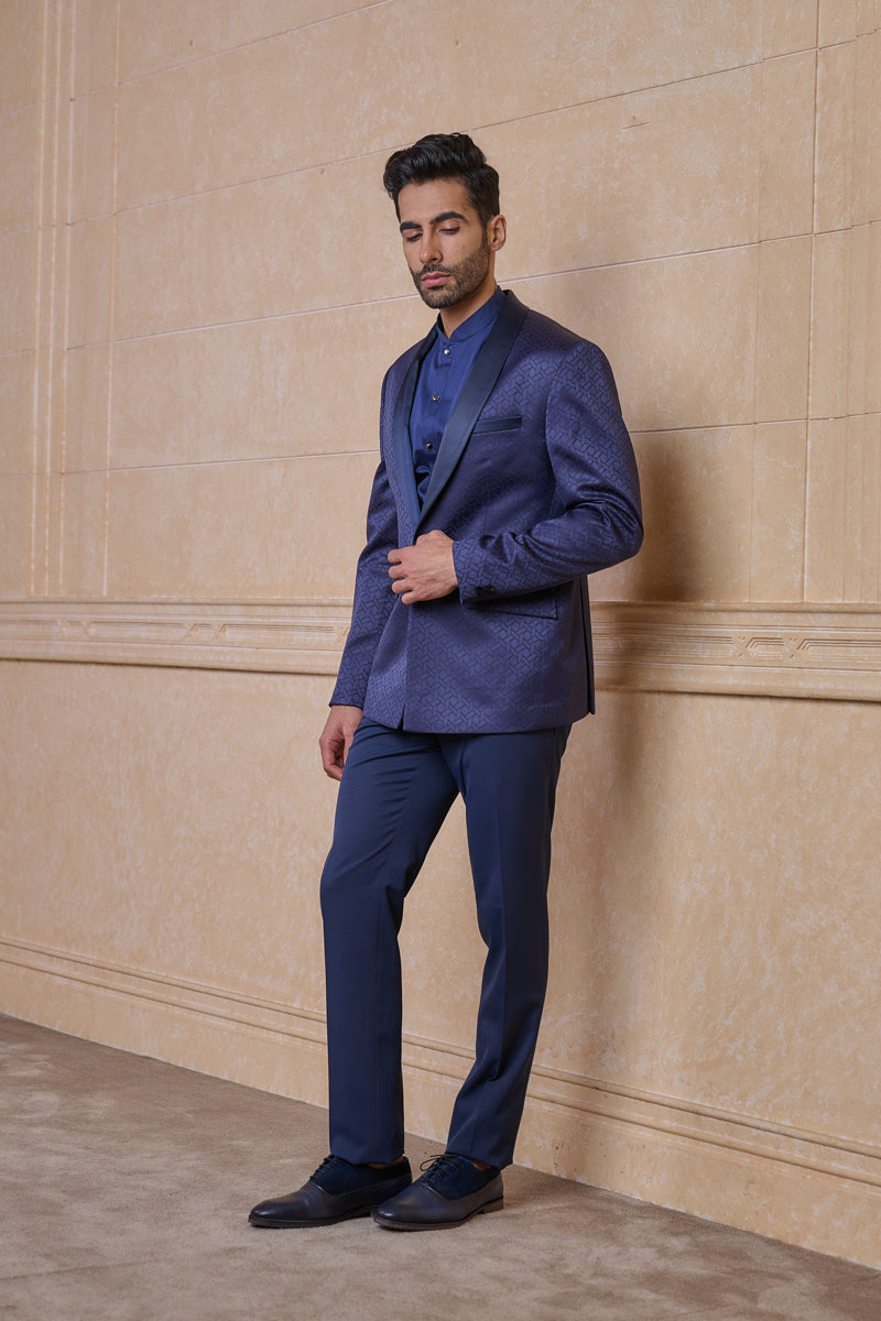 Navy Classic Jacquard Dinner Jacket