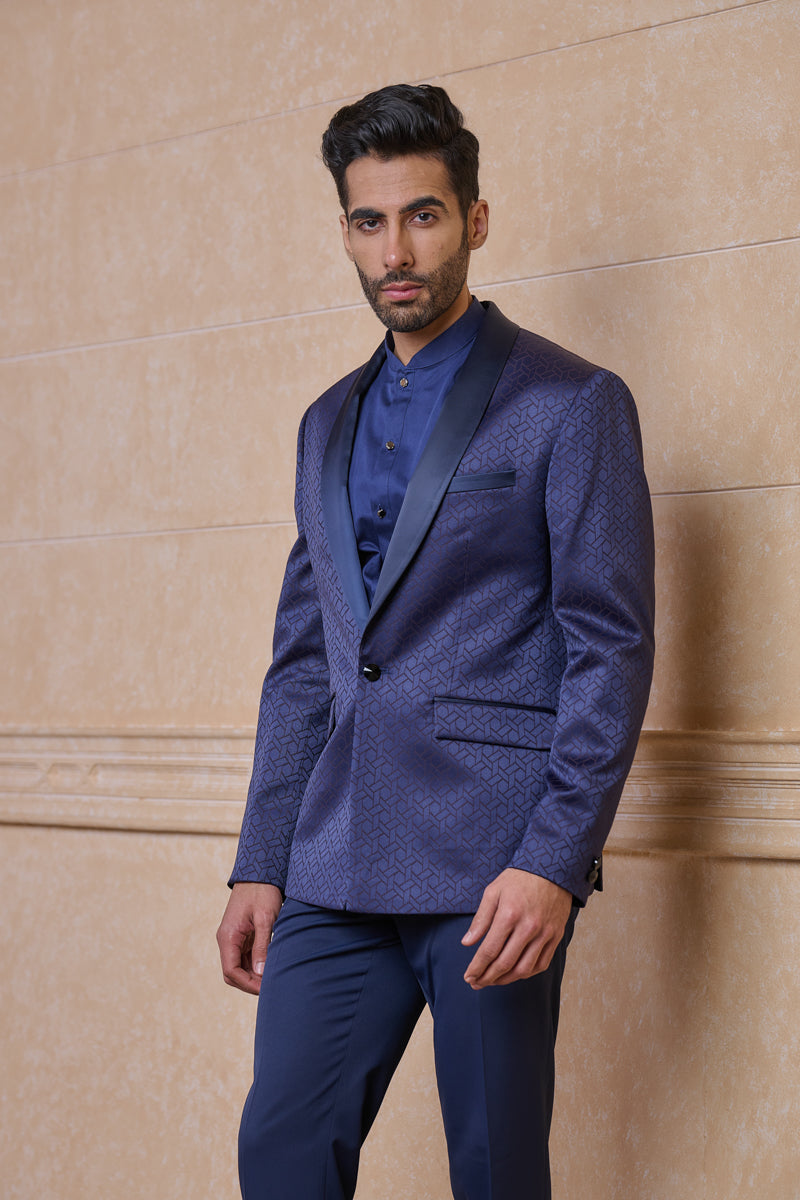 Navy Classic Jacquard Dinner Jacket