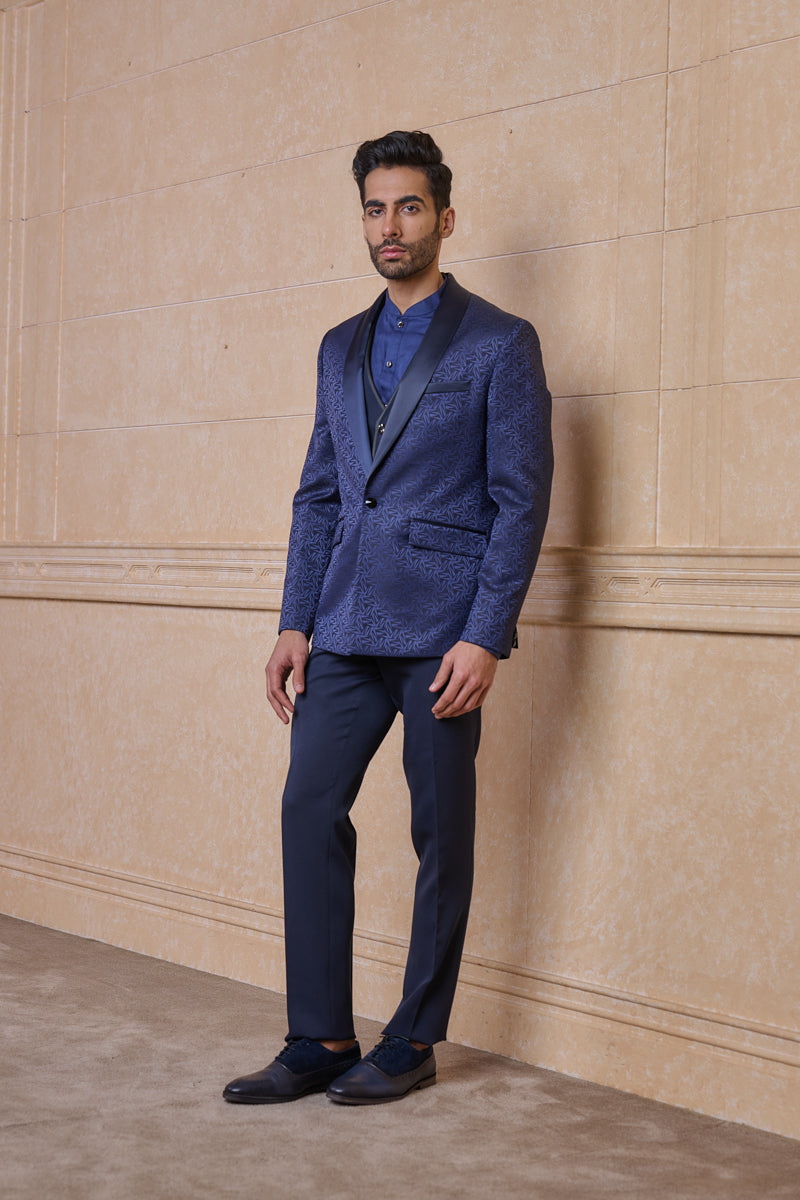 Navy Classic Jacquard Dinner Jacket