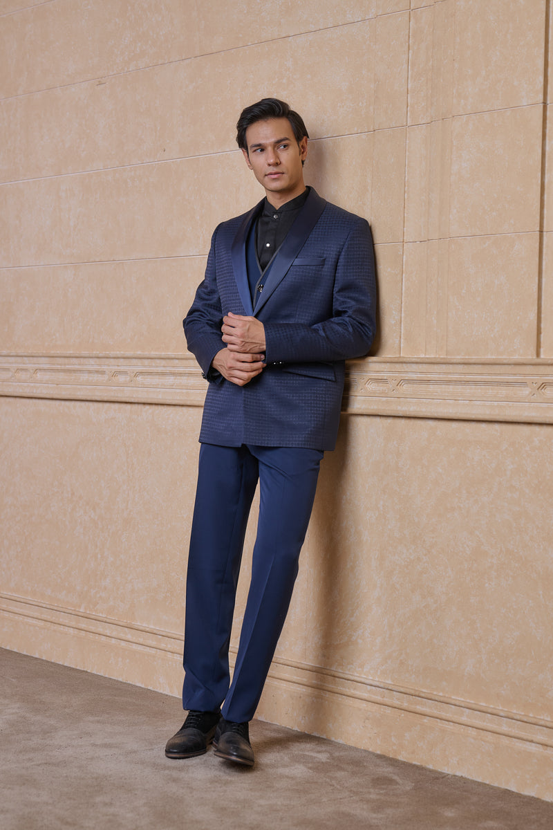 Navy Classic Jacquard Dinner Jacket