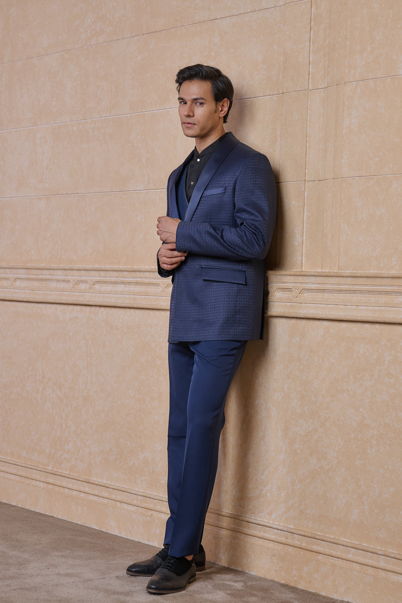 Navy Classic Jacquard Dinner Jacket