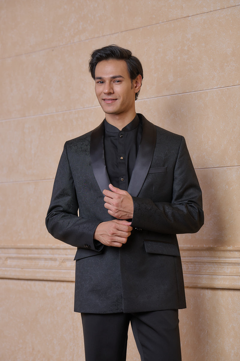 Black Classic Jacquard Dinner Jacket