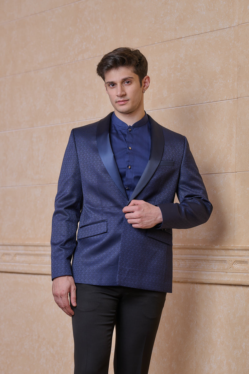 Navy Classic Jacquard Dinner Jacket