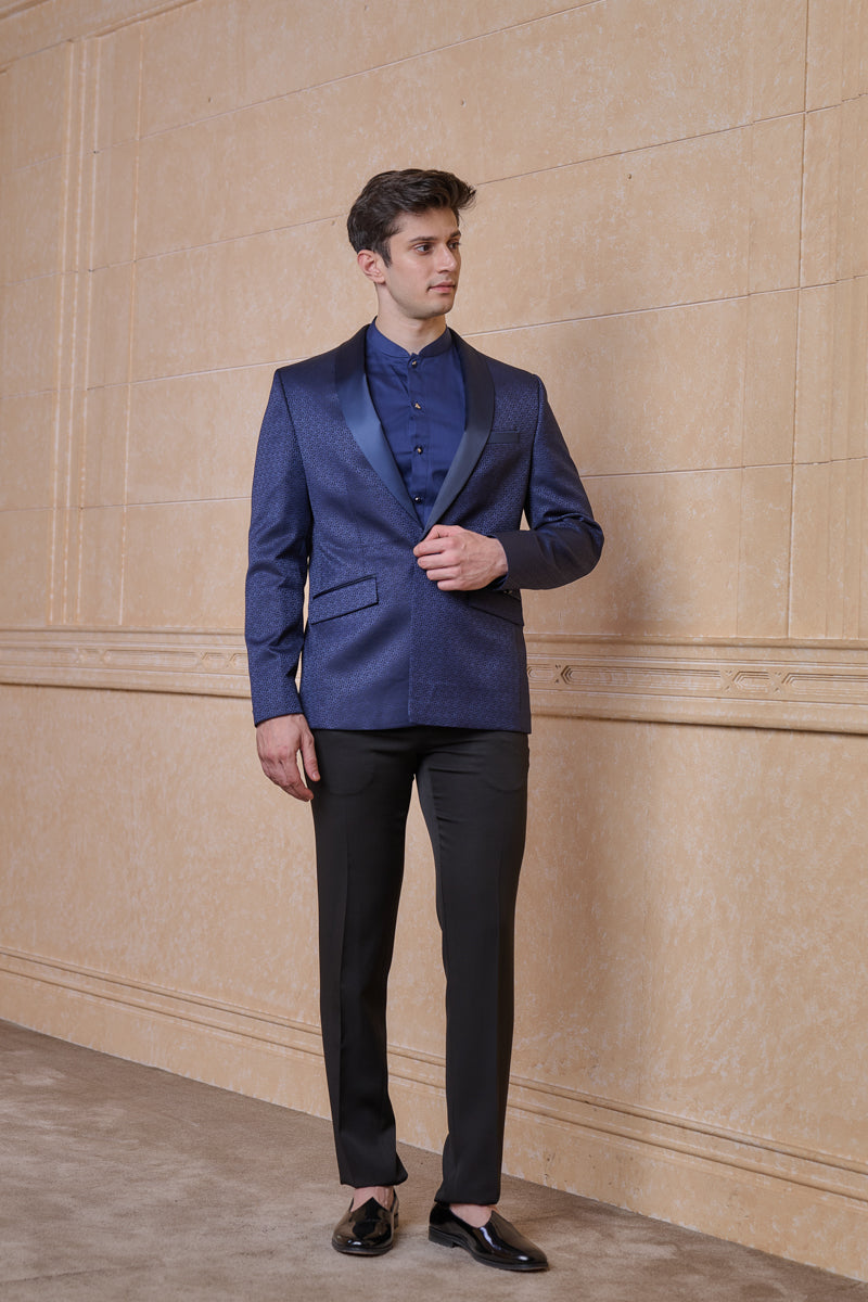 Navy Classic Jacquard Dinner Jacket