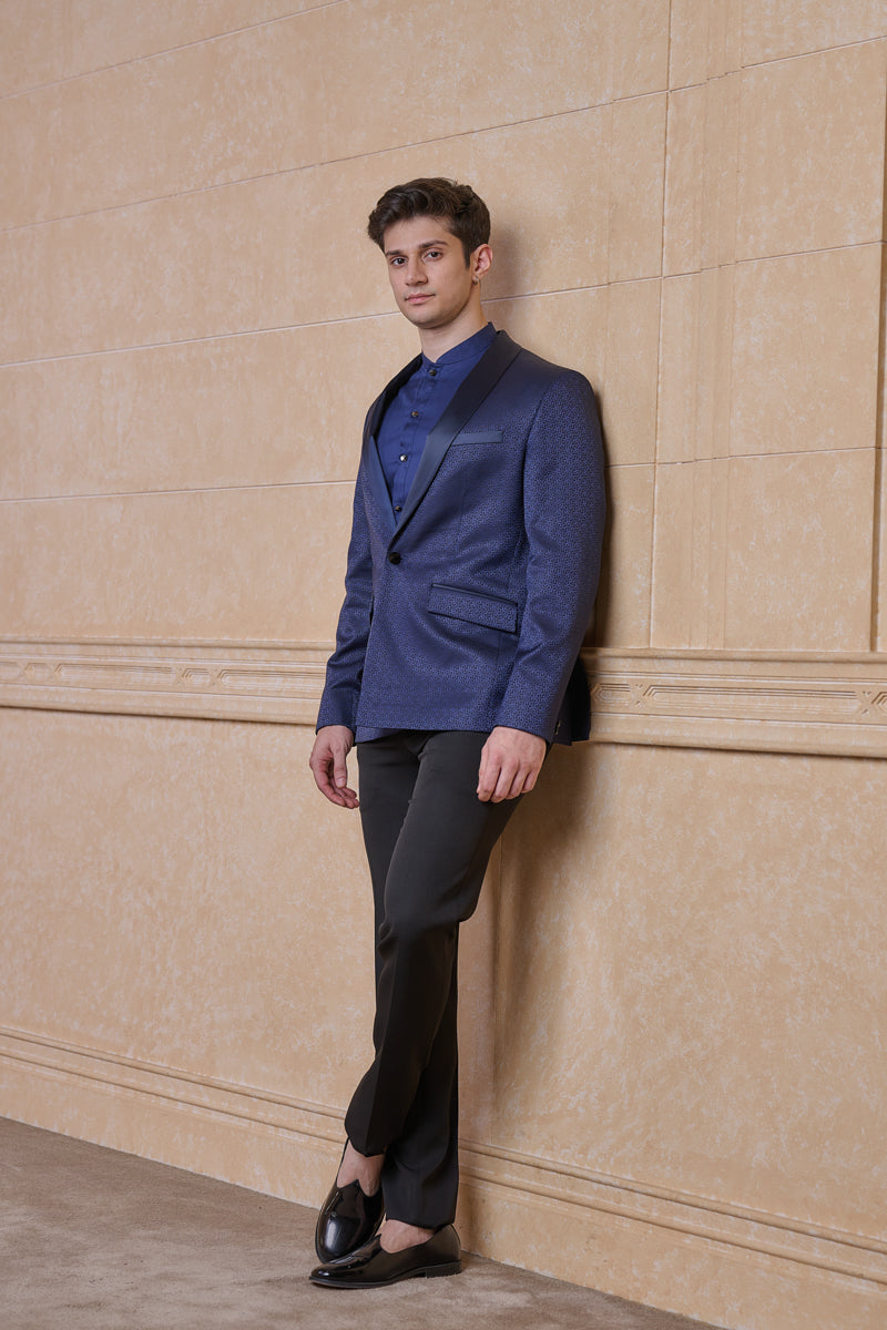 Navy Classic Jacquard Dinner Jacket