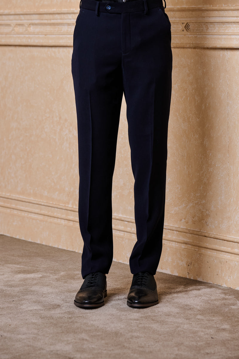 Navy Embroidered Dinner Jacket Set