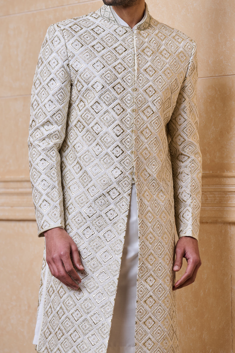 Gold Jacquard Indo Western