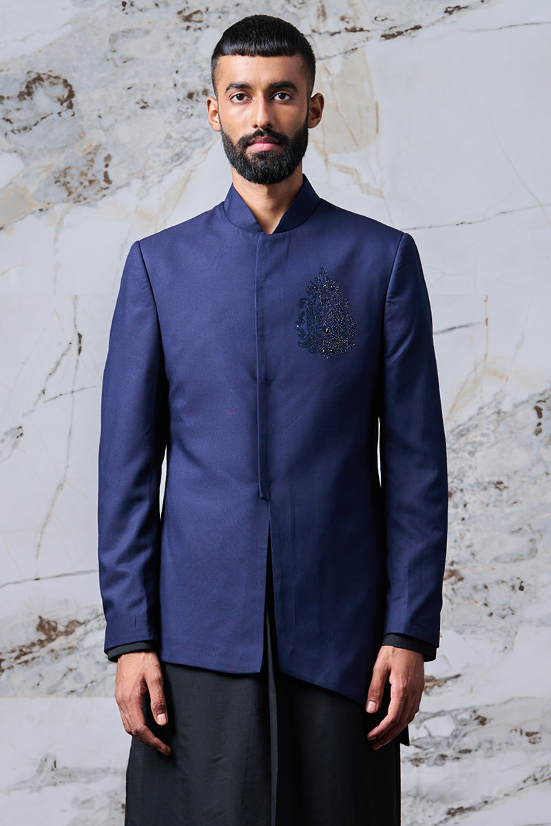 Navy Asymmetric Pattern Indo Western