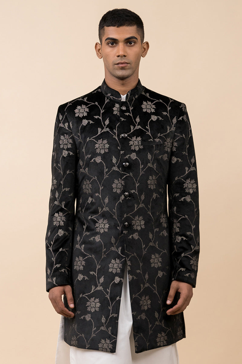 Black Floral Indo Western