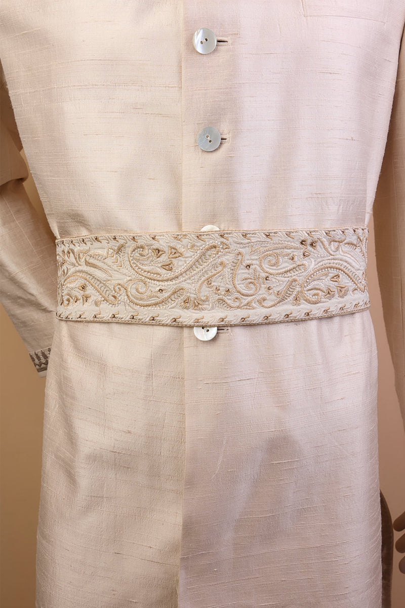 Ivory Resham Embroidered Kamarbandh