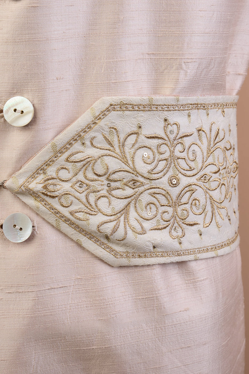 Ivory Zari Jacquard Embroidered Kamarbandh