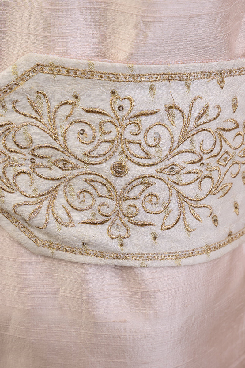 Ivory Zari Jacquard Embroidered Kamarbandh