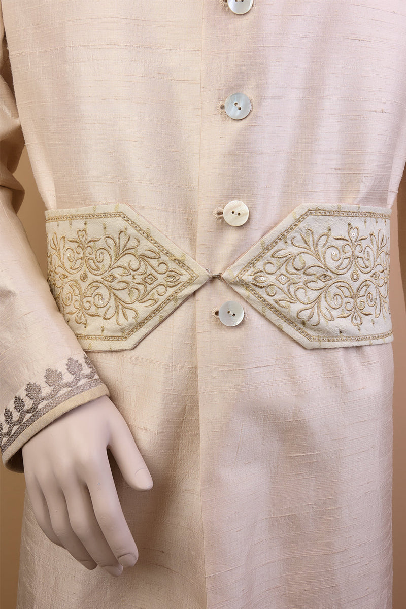 Ivory Zari Jacquard Embroidered Kamarbandh