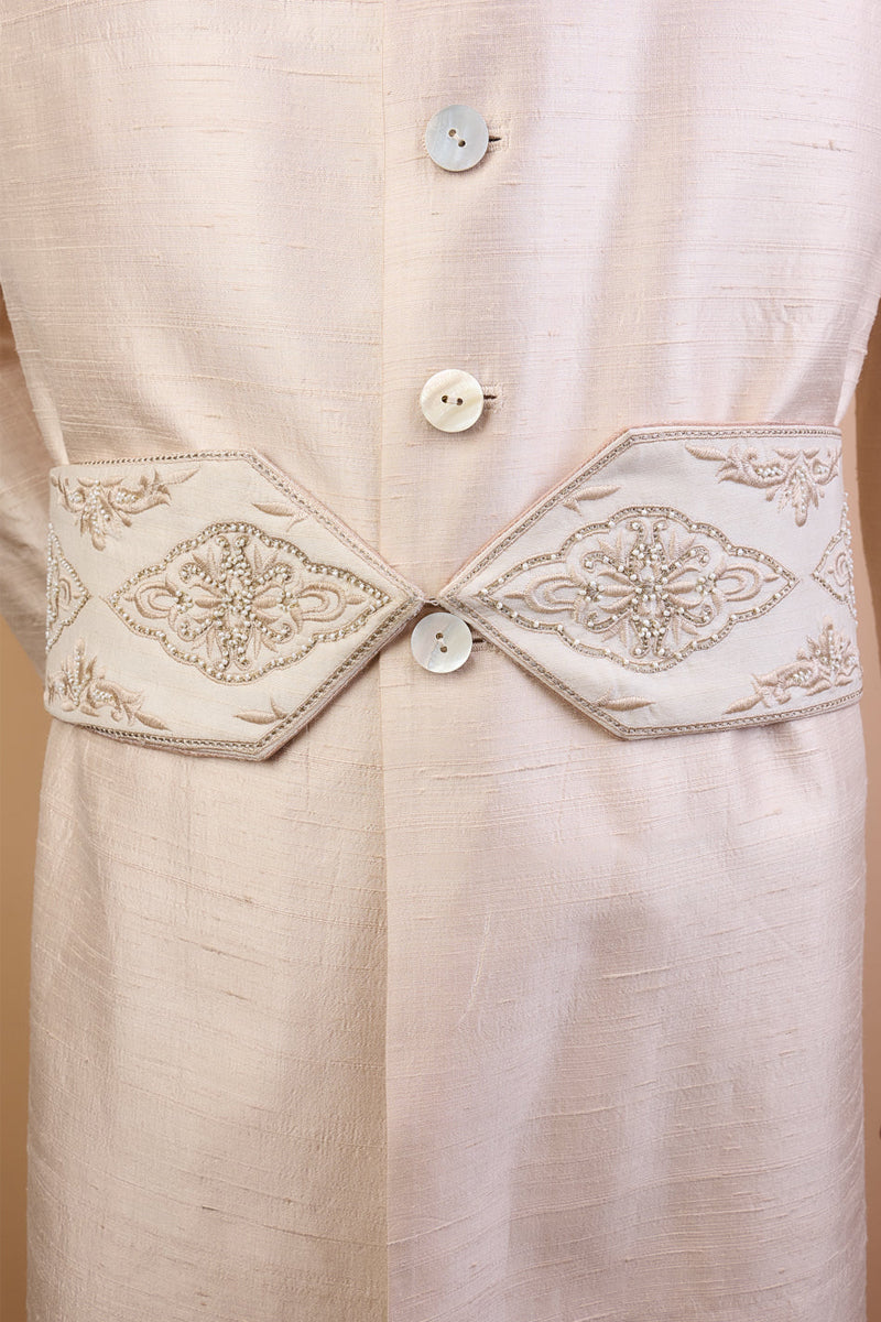 Ivory All Over Embroidered Kamarbandh