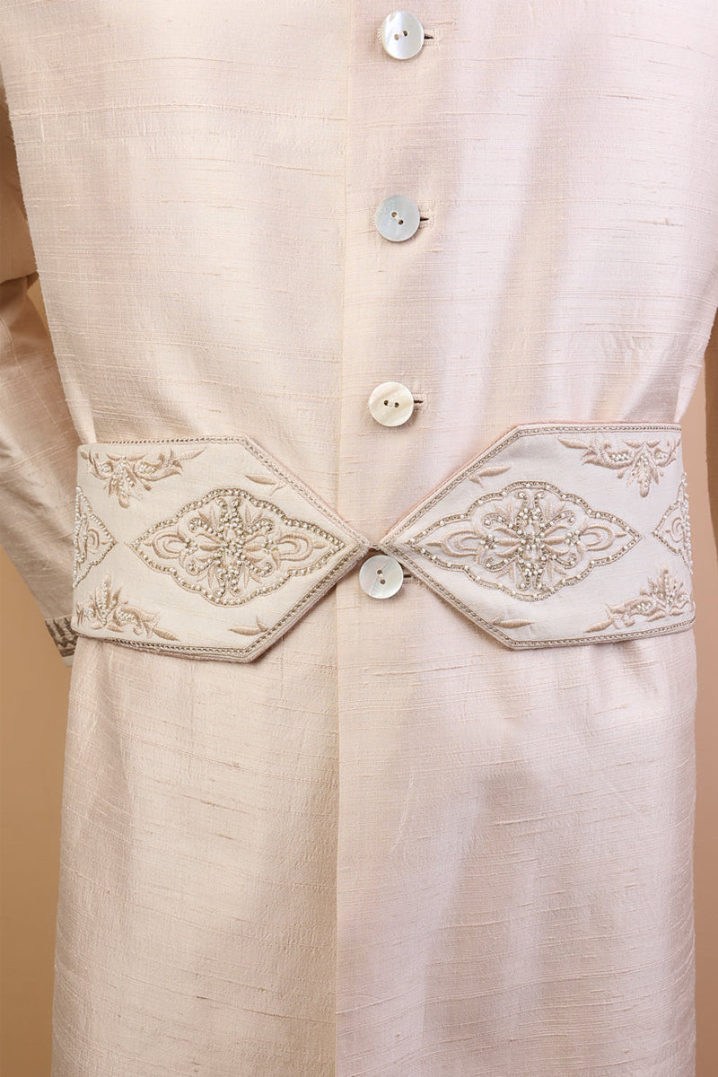 Ivory All Over Embroidered Kamarbandh