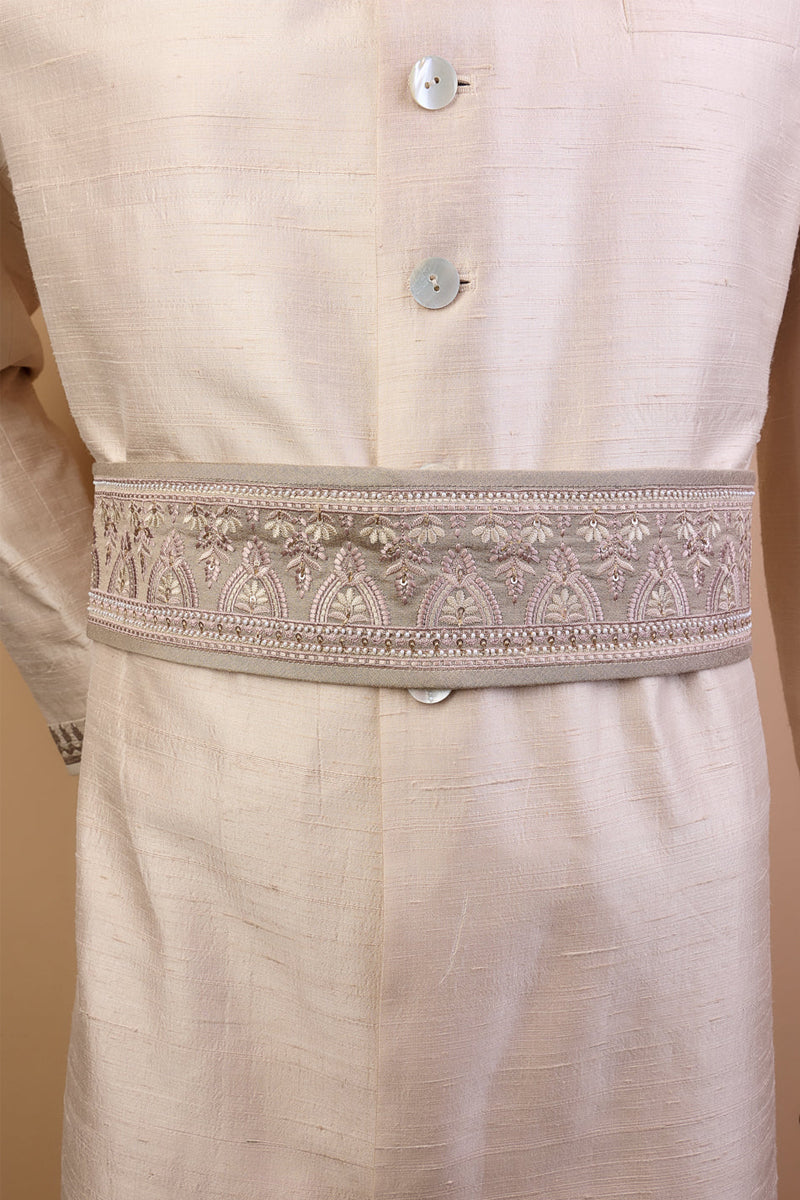 Grey All Over Embroidered Kamarbandh