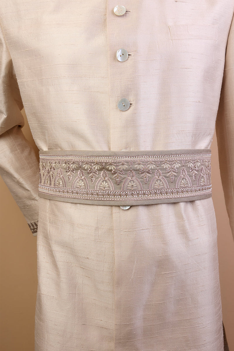 Grey All Over Embroidered Kamarbandh