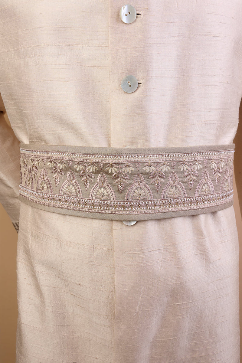 Grey All Over Embroidered Kamarbandh