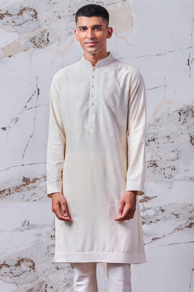 Ivory All Over Chikankari Embroidered Kurta Set