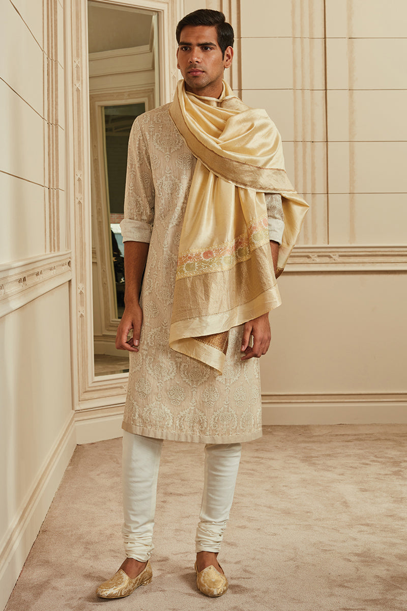 Beige All Over Printed Kurta Set