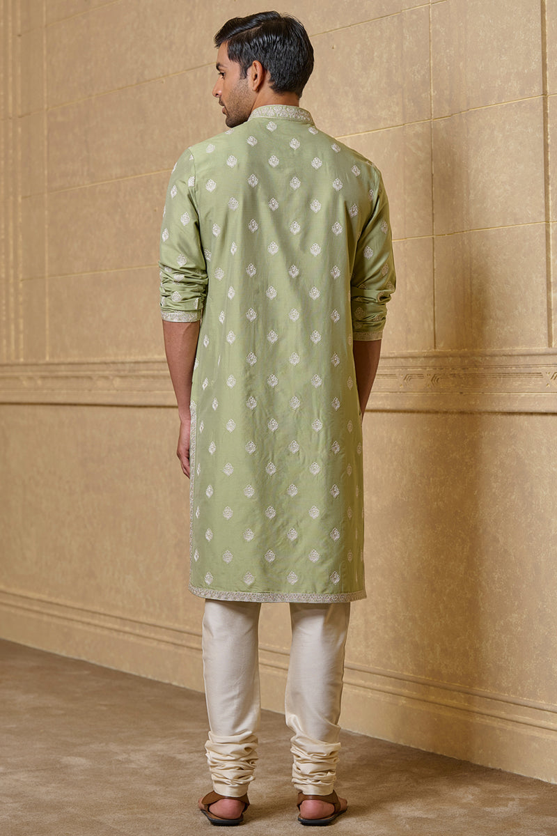 Light Green All Over Butti Embroidered Kurta Set