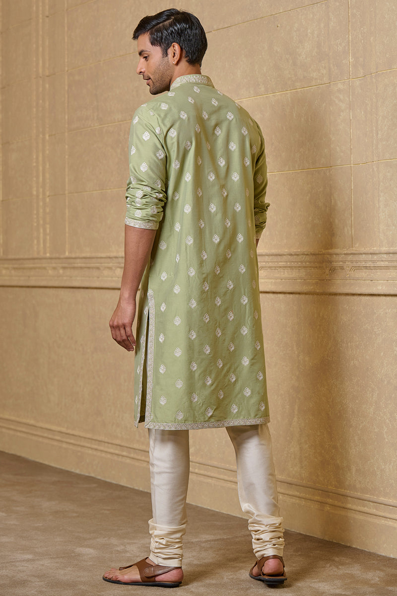 Light Green All Over Butti Embroidered Kurta Set