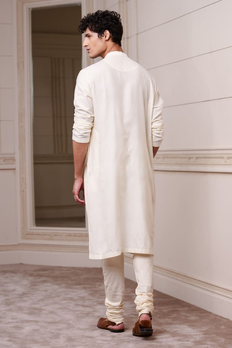 Ivory Textured Kurta Set