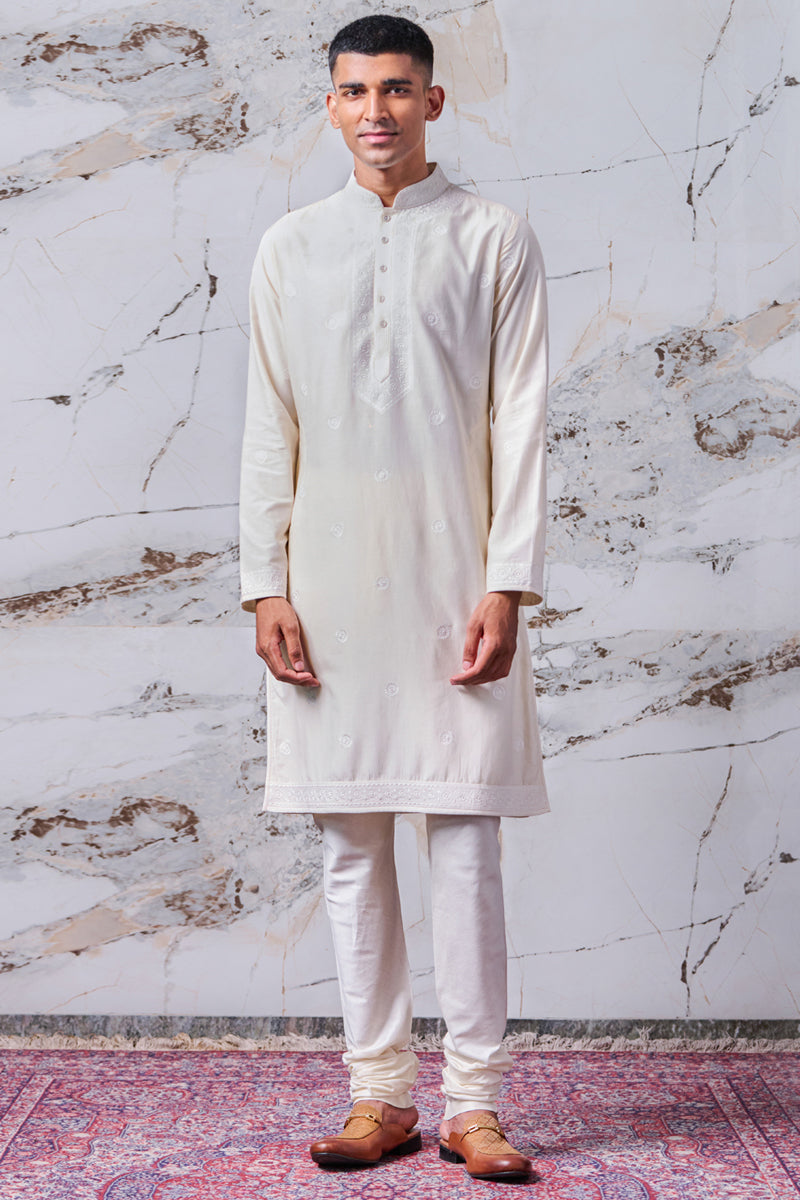 Ivory All Over Chikankari Embroidered Kurta Set