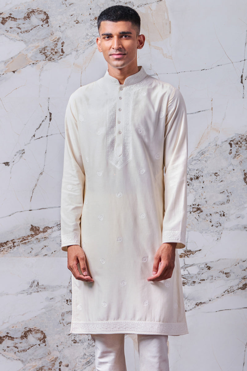 Ivory All Over Chikankari Embroidered Kurta Set