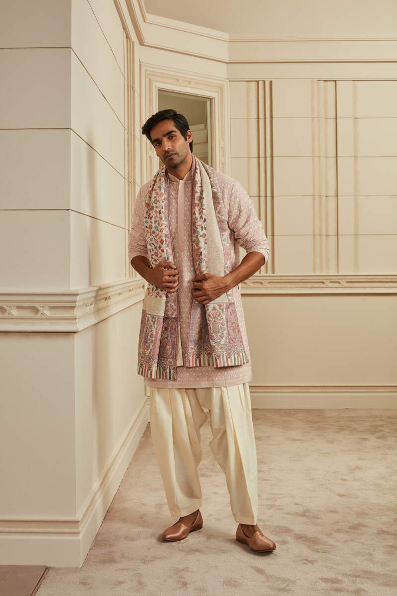 Pink All Over Embroidered Schiffli Kurta Set