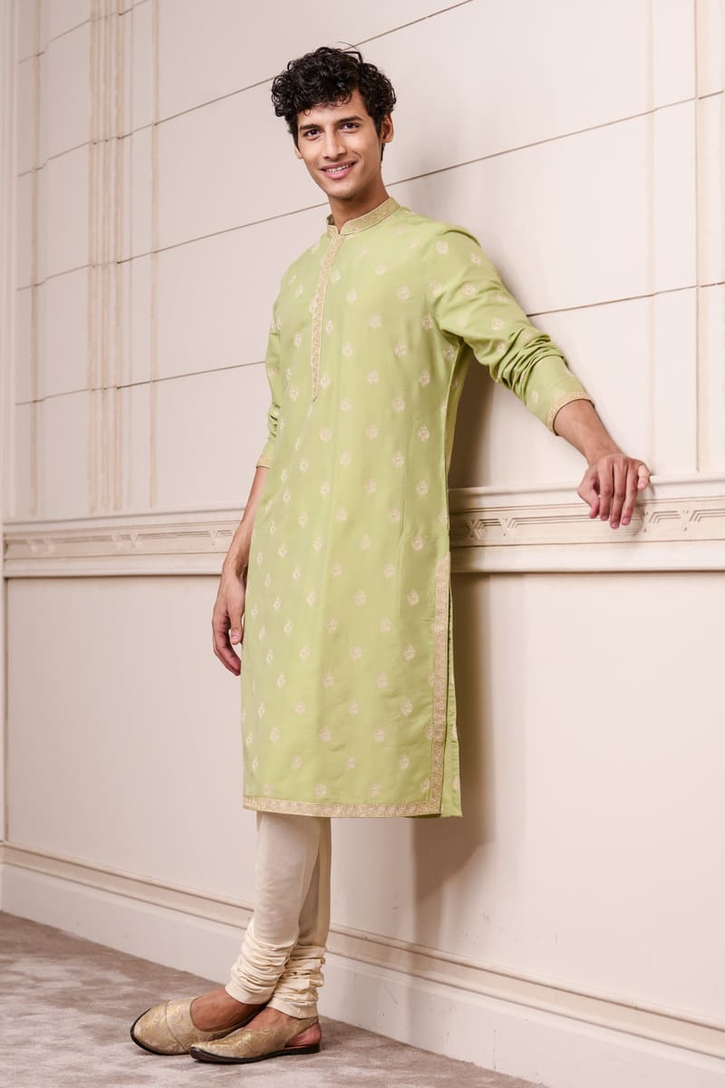 Light Green Butti Jaal Kurta Set