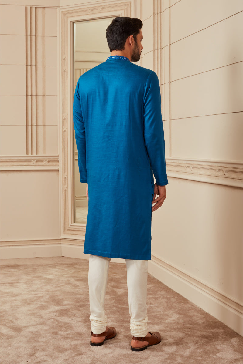 Light Blue Mirror Work Kurta Set