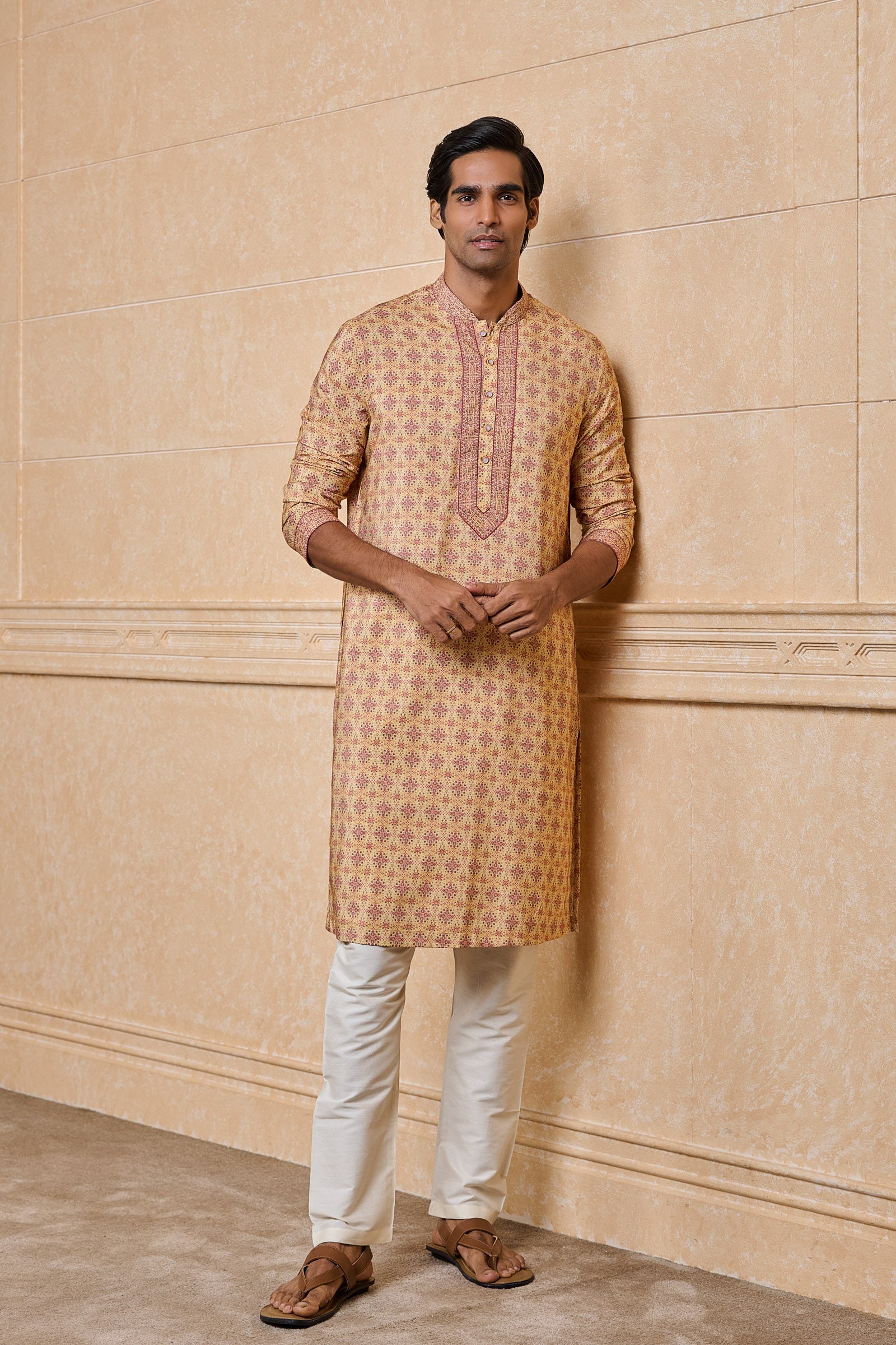 Yellow Printed Kurta Set