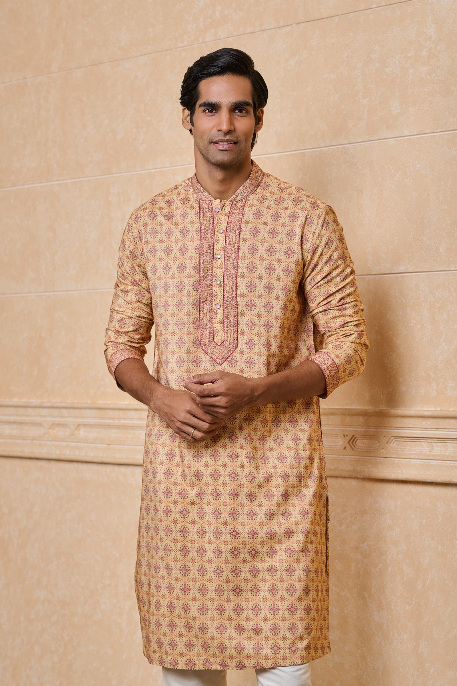 Yellow Printed Kurta Set