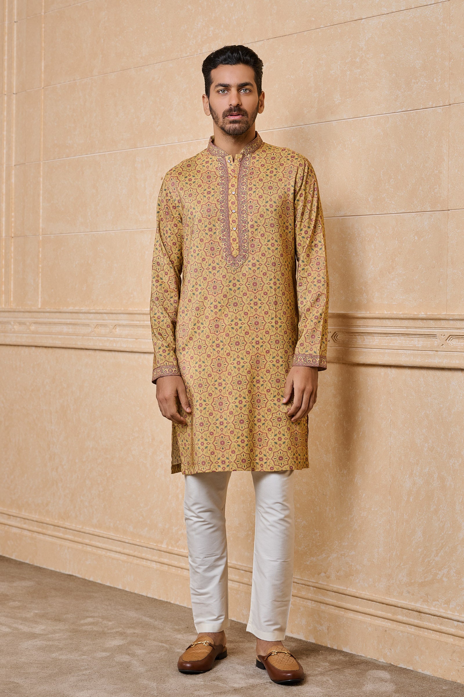 Yellow Ochre Printed Kurta Set