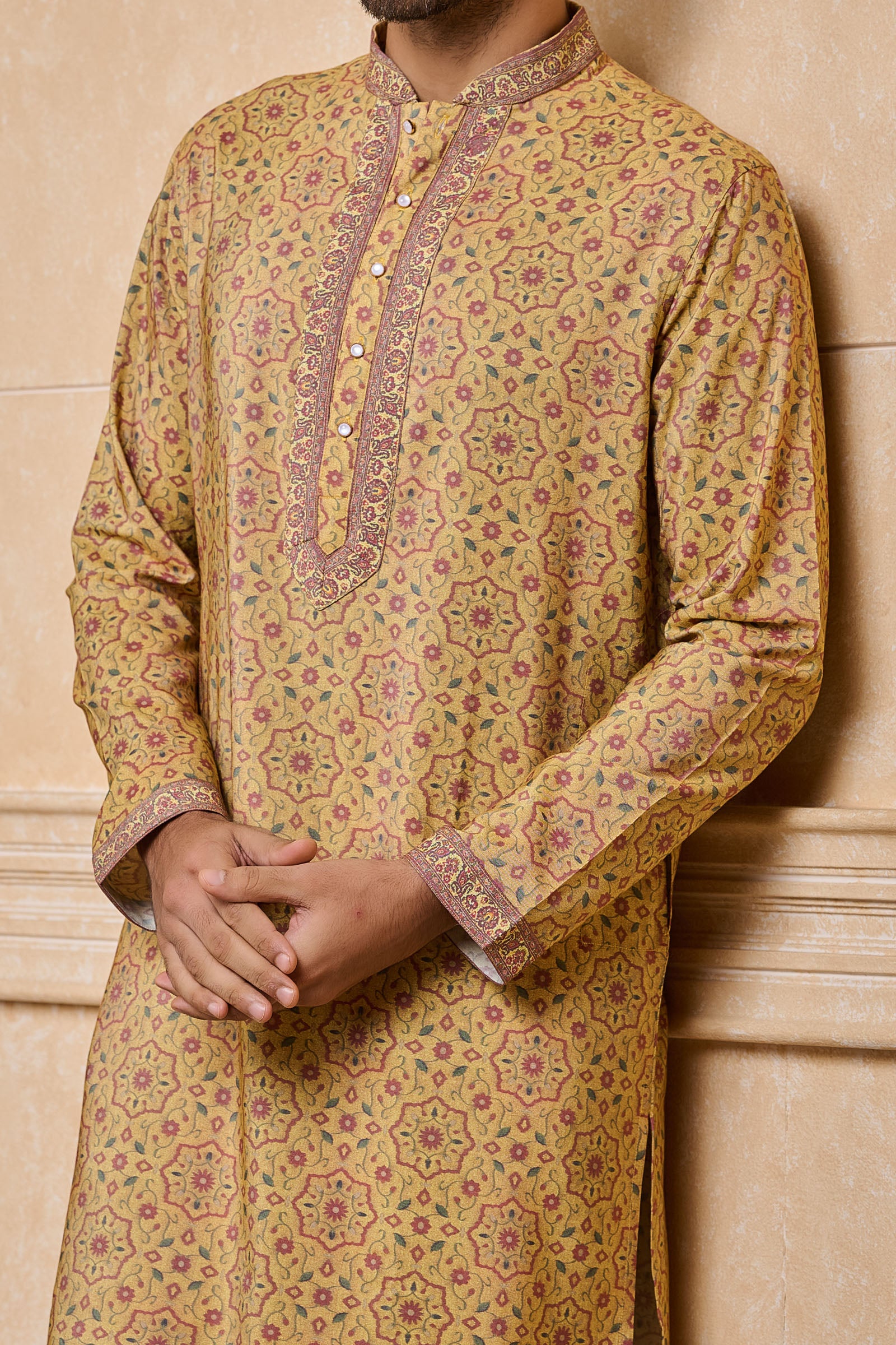 Yellow Ochre Printed Kurta Set