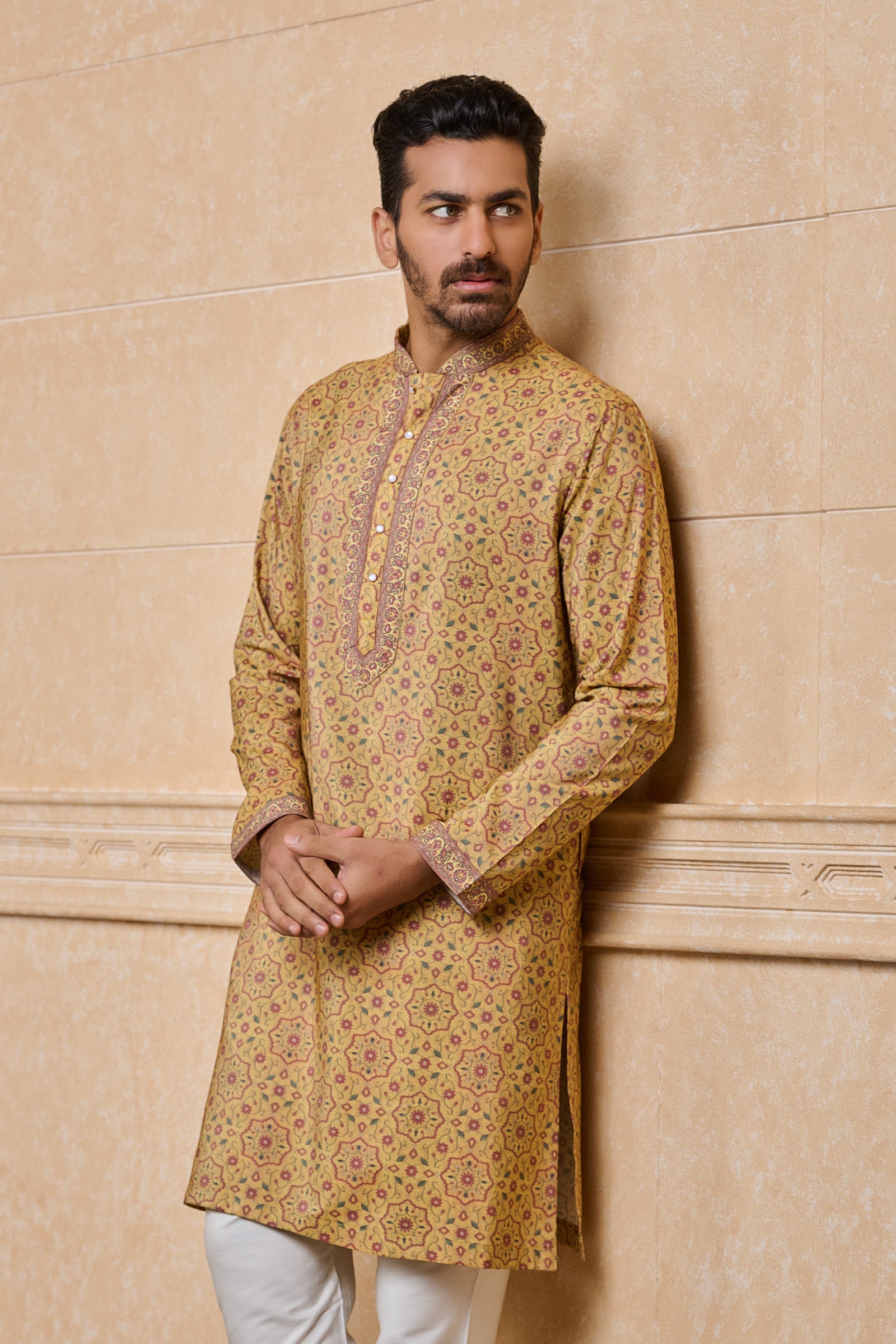 Yellow Ochre Printed Kurta Set