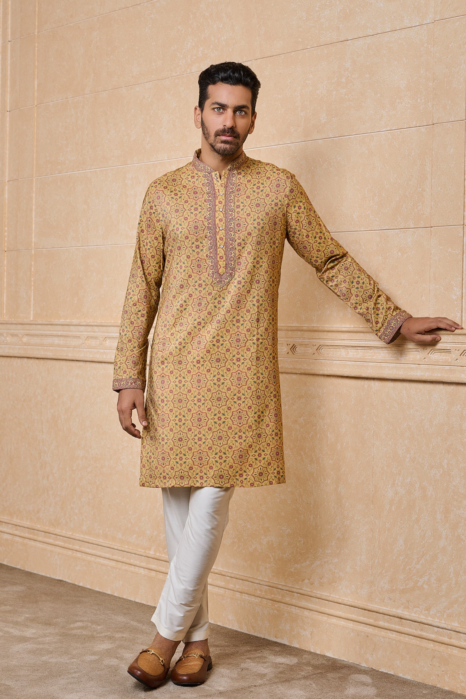 Yellow Ochre Printed Kurta Set