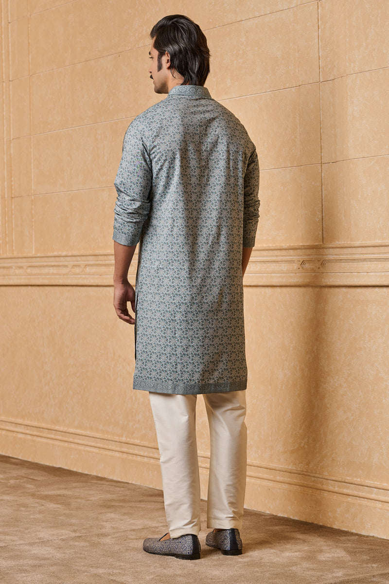 Blue Printed Kurta Set