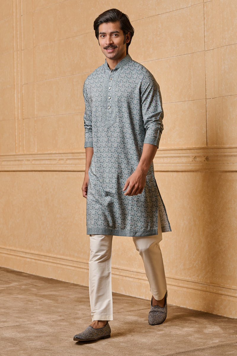 Blue Printed Kurta Set