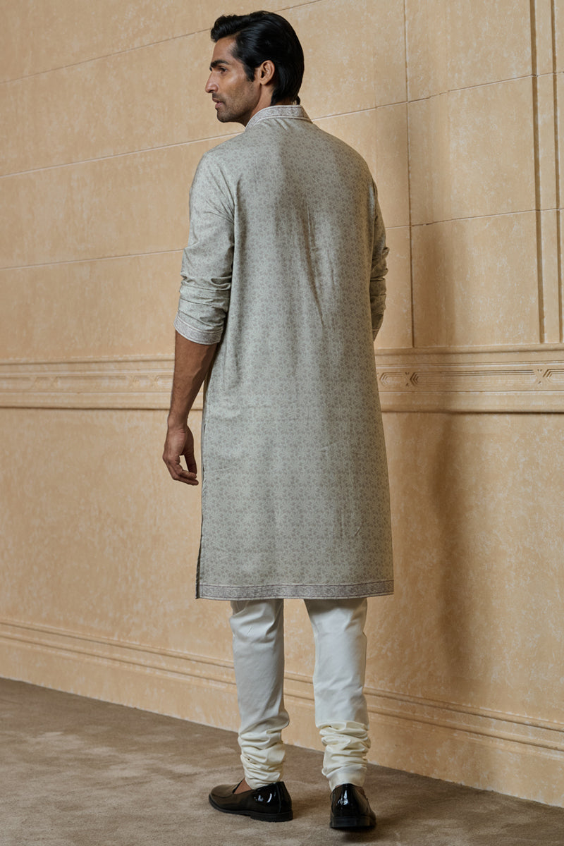 Beige Printed Kurta Set