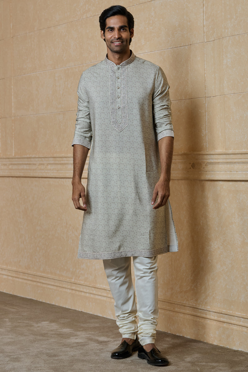 Beige Printed Kurta Set