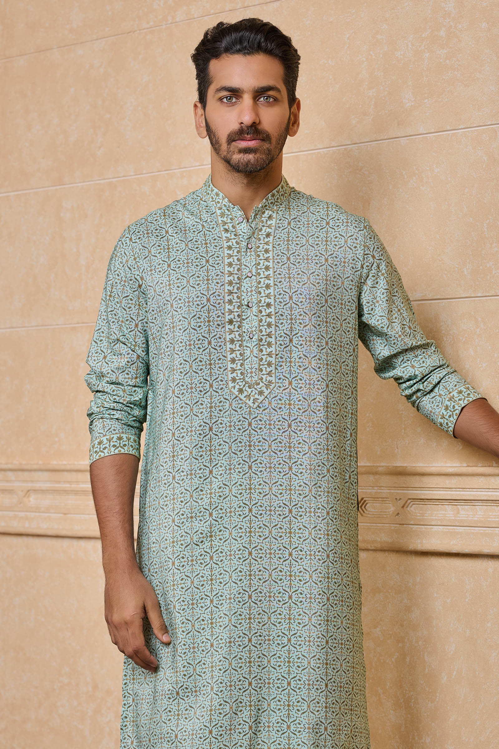 Light Green Printed Kurta Set