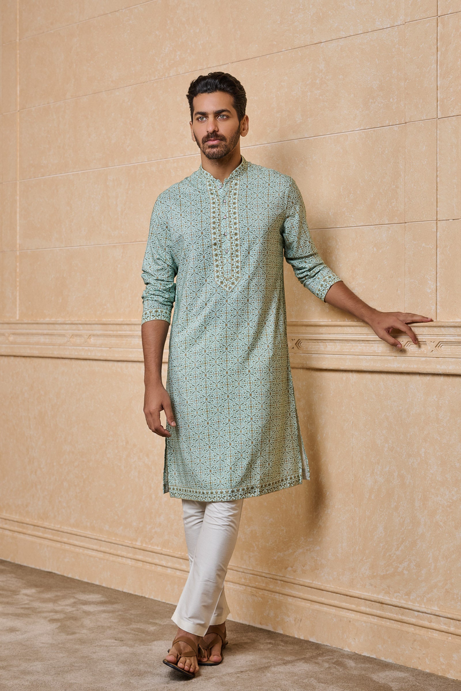 Light Green Printed Kurta Set