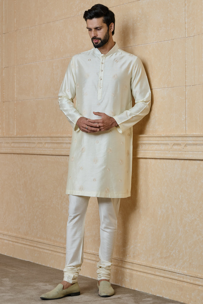 Ivory Butti Embroidered Kurta Set