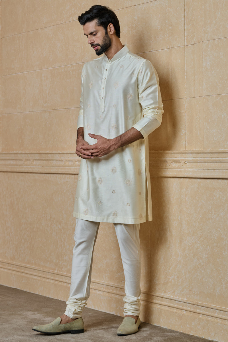 Ivory Butti Embroidered Kurta Set