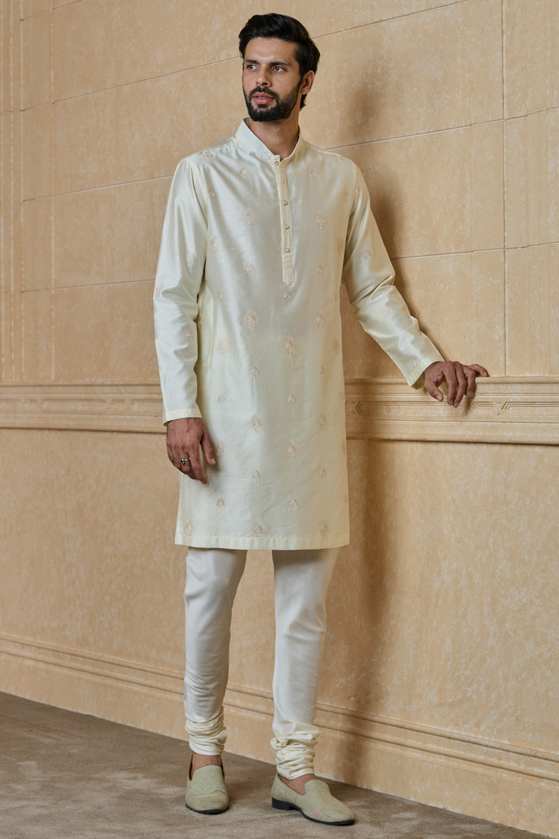 Ivory Butti Embroidered Kurta Set