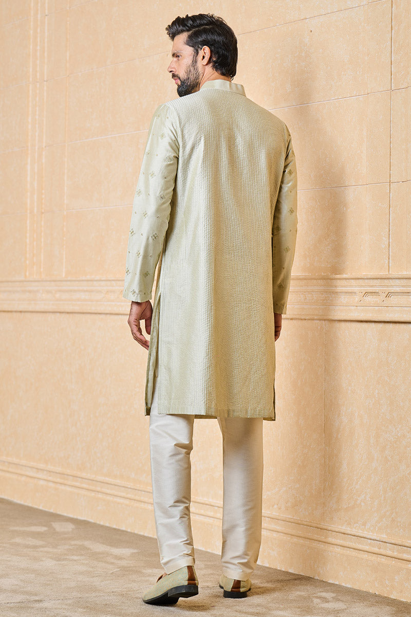 Light Green All Over Embroidered Kurta Set