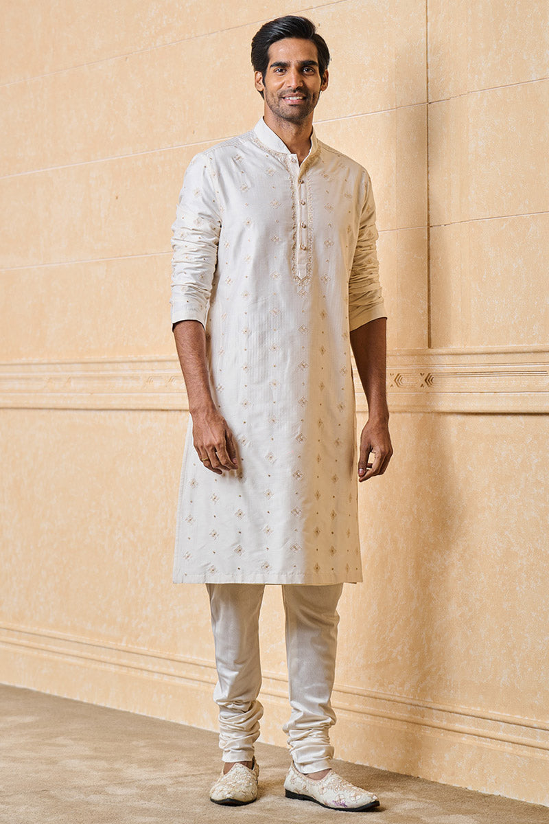 Ivory All Over Embroidered Kurta Set