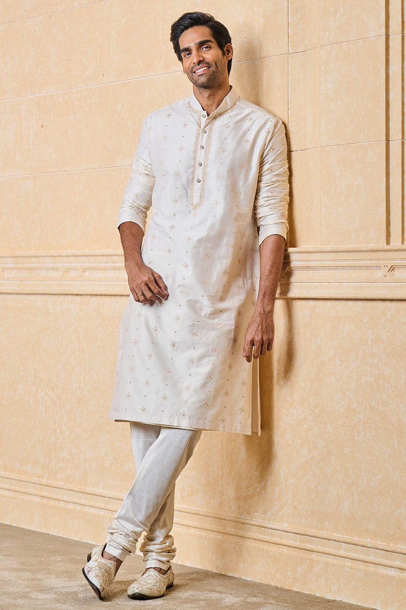 Ivory All Over Embroidered Kurta Set